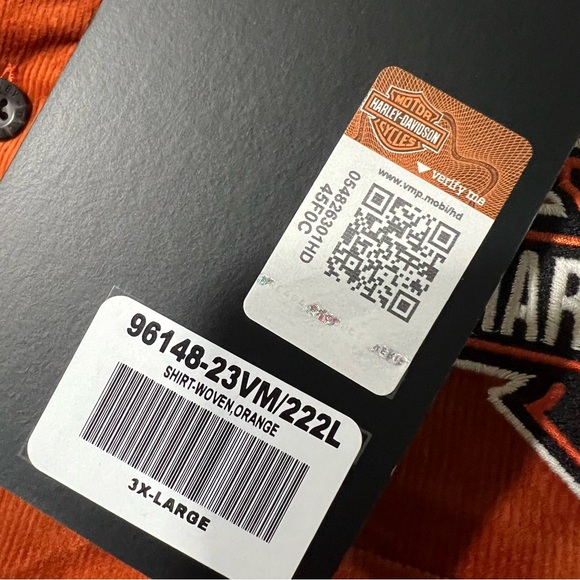 NWT Harley Davidson Corduroy Button down short elbow patches Rust orange 3XL - Picture 6 of 11